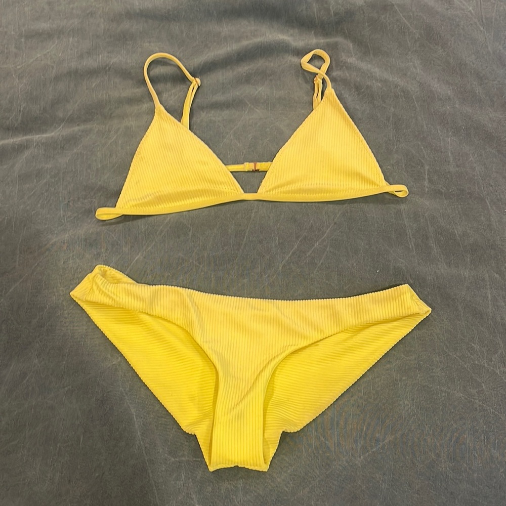 Frankie's neon yellow ribbed bikini (M/L)